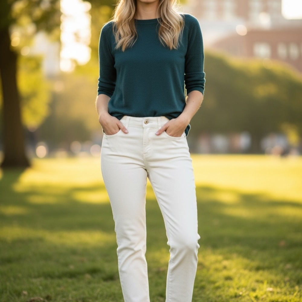 J Brand Women's Straight Leg White Jeans